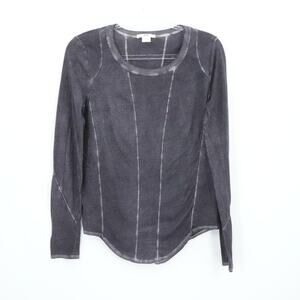 Helmut Lang Shirt Womens XS Charcoal Gray Long Sleeve Lightweight Casual